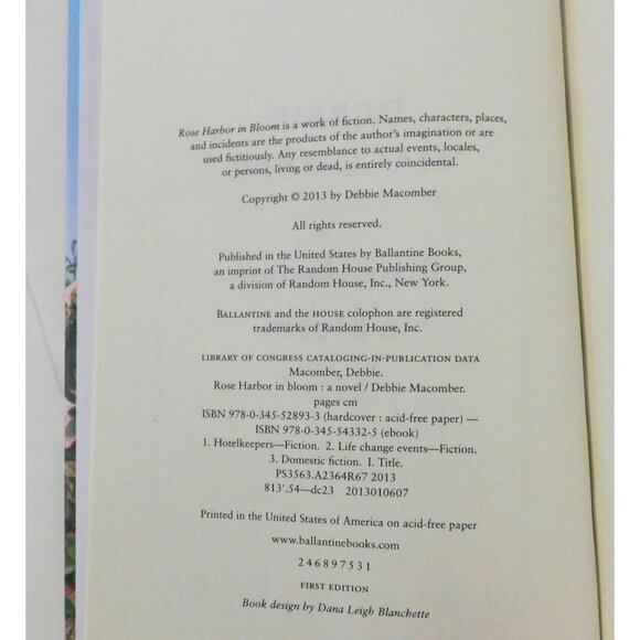 Rose Harbor In Bloom by Debbie Macomber 2013 First Edition Hardcover Jacket - Picture 5 of 5